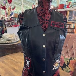 Leather vest from Jim Leather Inc. Conyers, Georgia. Size M.